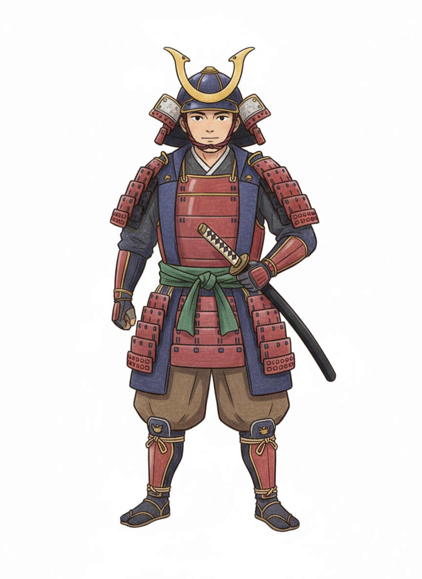 Samurai Honor the Warrior - Full Colored Illustration