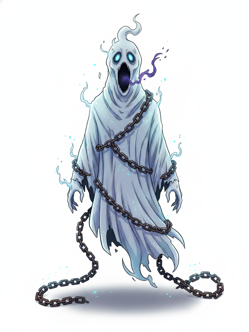 Spook the Scary Ghost - Full Colored Illustration