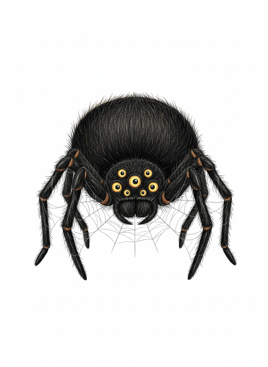 Creepy the Scary Spider - Full Colored Illustration