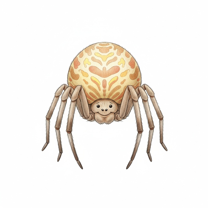 Charlotte the Helpful Spider in Gentle Pencil - Full Colored Illustration