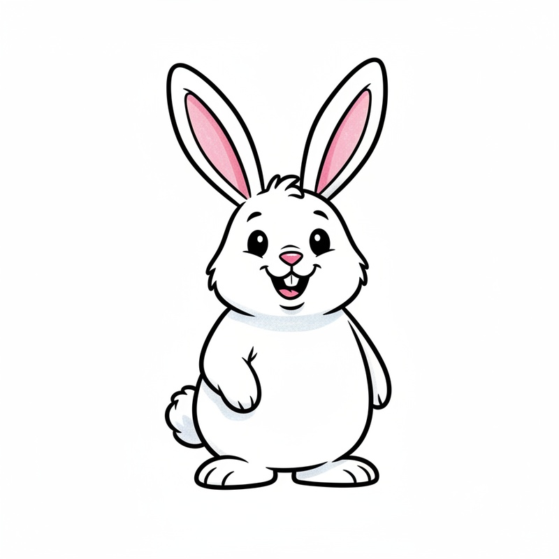Rusty the Energetic Rabbit in Classic Coloring Book - Full Colored Illustration
