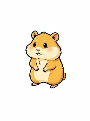 Nibbles the Shy Hamster in Classic Coloring Book - Full Colored Illustration