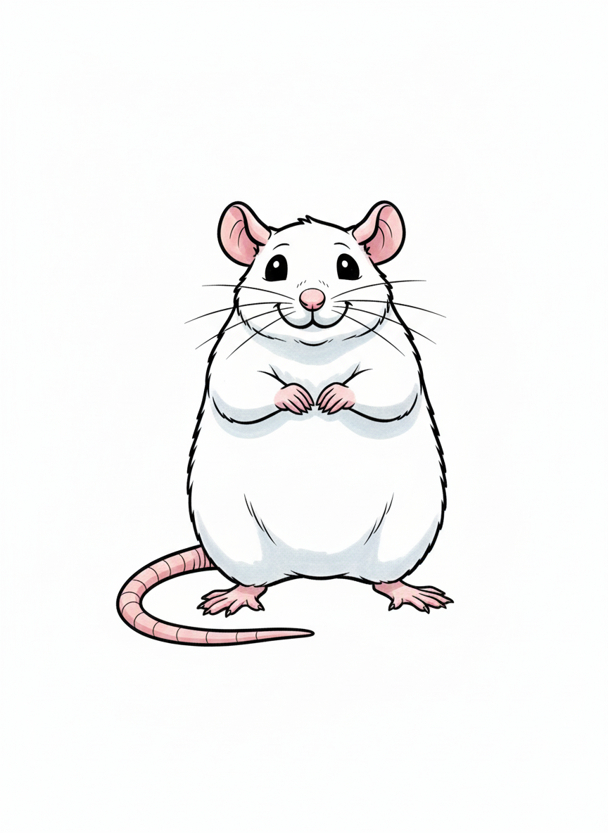 Duchess the Fancy Rat - Full Colored Illustration