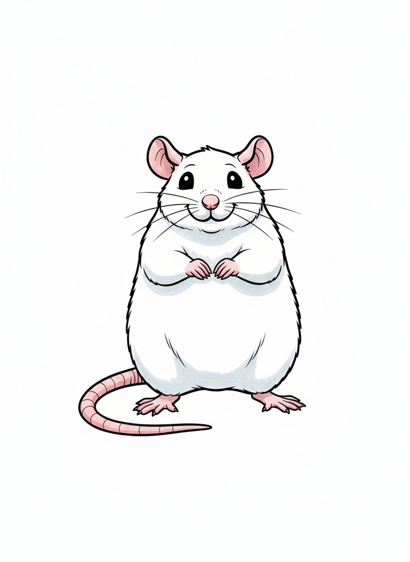 Duchess the Fancy Rat in Classic Coloring Book - Full Colored Illustration