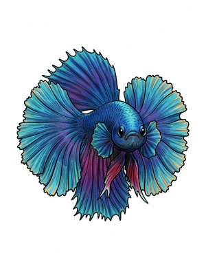 Azul the Colorful Betta Fish
