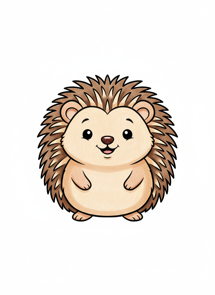 Buttons the Hedgehog - Full Colored Illustration