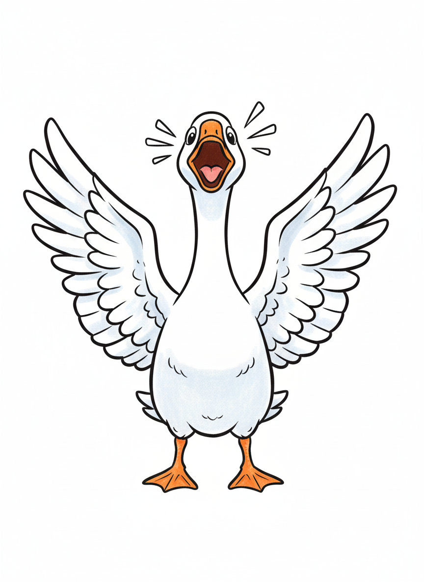 Honker the Guard Goose - Full Colored Illustration