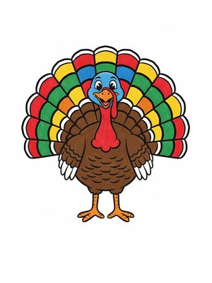 Gobbles the Turkey in Classic Coloring Book - Full Colored Illustration