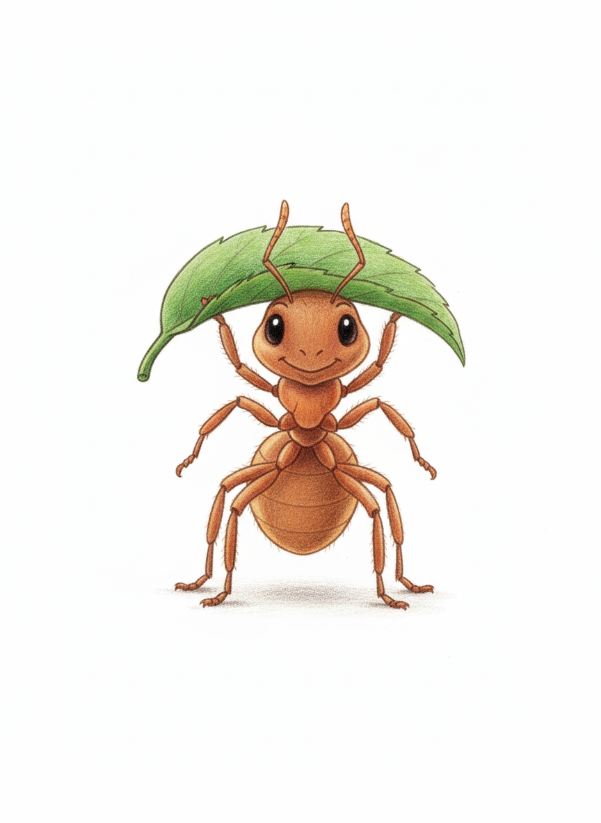 March the Ant - Full Colored Illustration