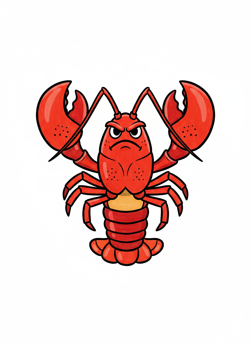 Snappy the Lobster - Full Colored Illustration