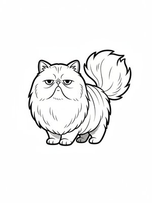 Grumpy the Aloof Persian in Classic Coloring Book