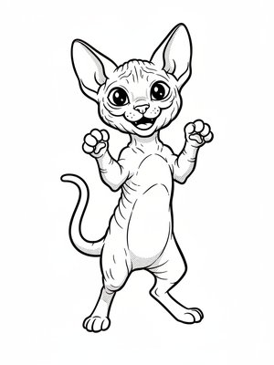 Jinx the Mischievous Sphinx Cat
