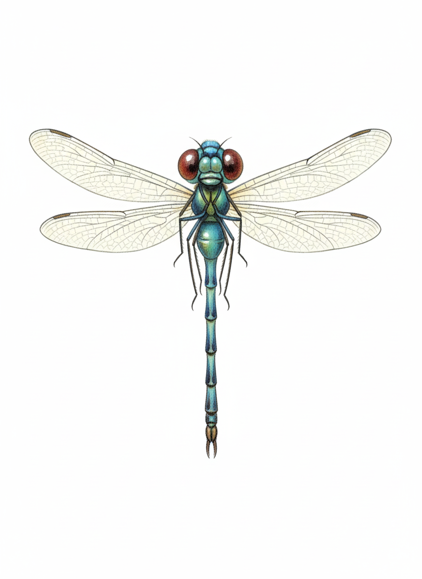 Dragonfly the Hunter - Full Colored Illustration