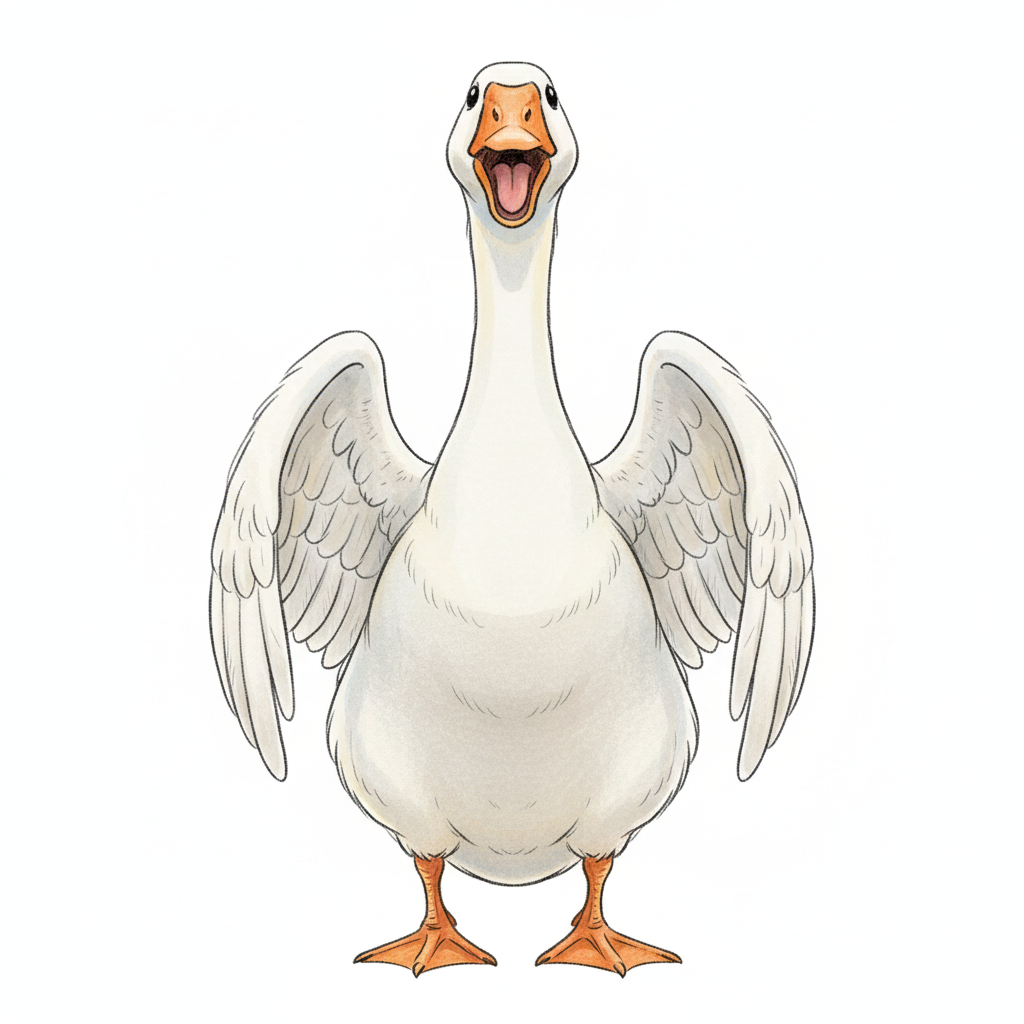 Honker the Guard Goose - Full Colored Illustration