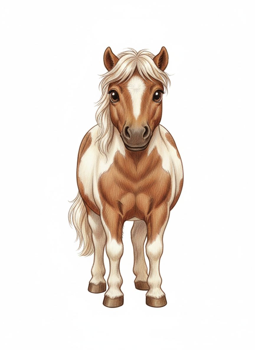 Patches the Spotted Pony - Full Colored Illustration