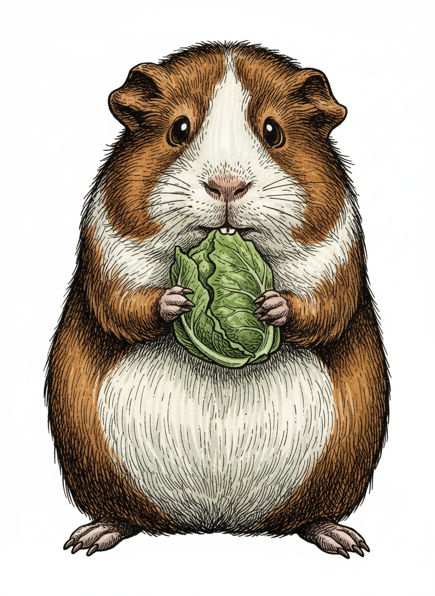 Chomper the Guinea Pig - Full Colored Illustration