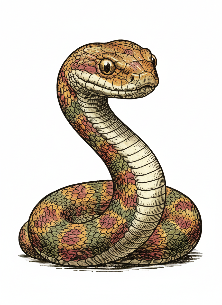 Slither the Corn Snake - Full Colored Illustration