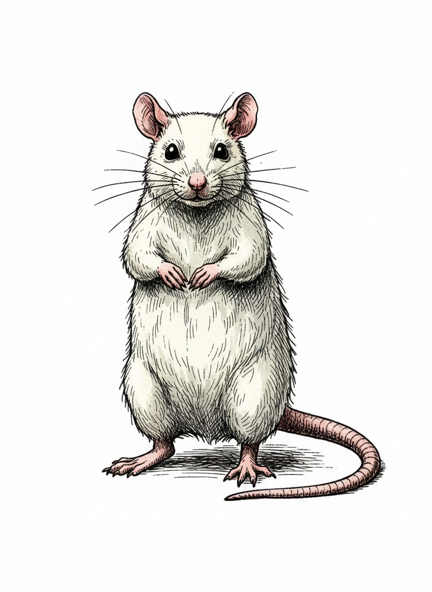 Duchess the Fancy Rat - Full Colored Illustration
