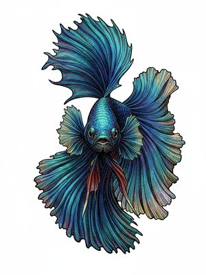 Azul the Colorful Betta Fish