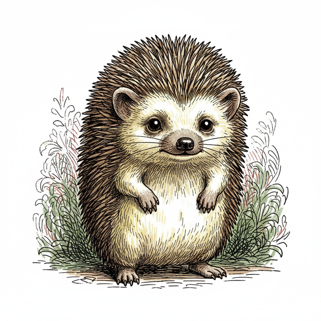 Buttons the Hedgehog - Full Colored Illustration