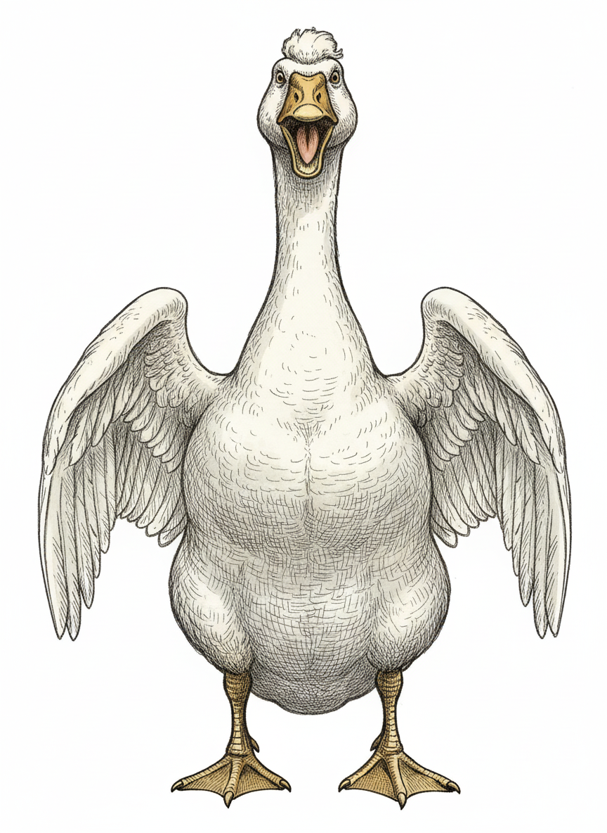 Honker the Guard Goose - Full Colored Illustration