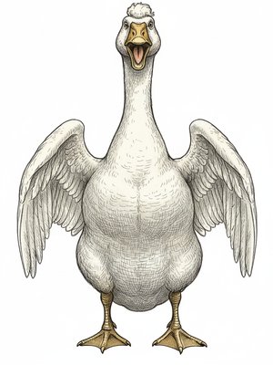 Honker the Guard Goose in Victorian Illustration - Full Colored Illustration
