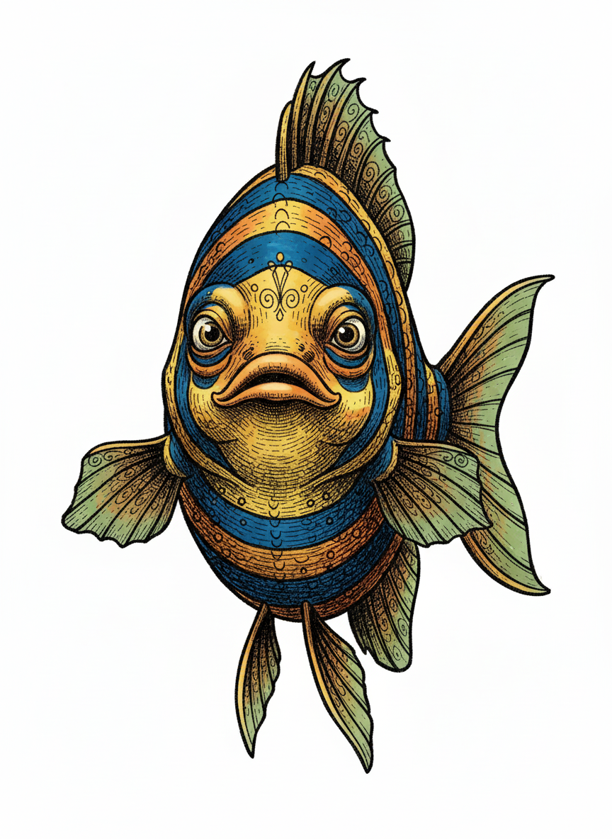 Shimmer the Tropical Fish - Full Colored Illustration