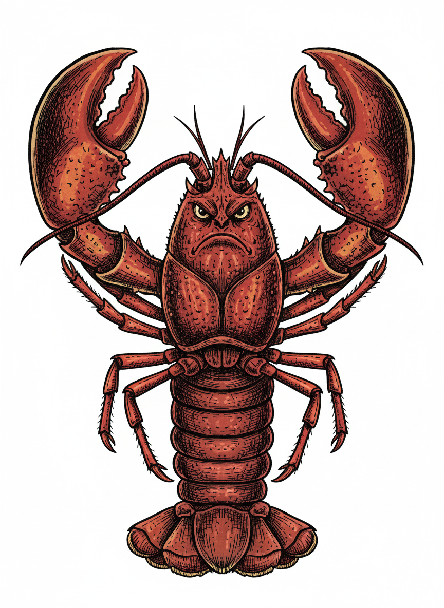 Snappy the Lobster - Full Colored Illustration