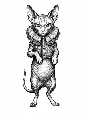 Jinx the Mischievous Sphinx Cat