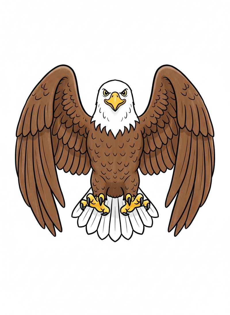 Liberty the Soaring Eagle in Classic Coloring Book - Full Colored Illustration
