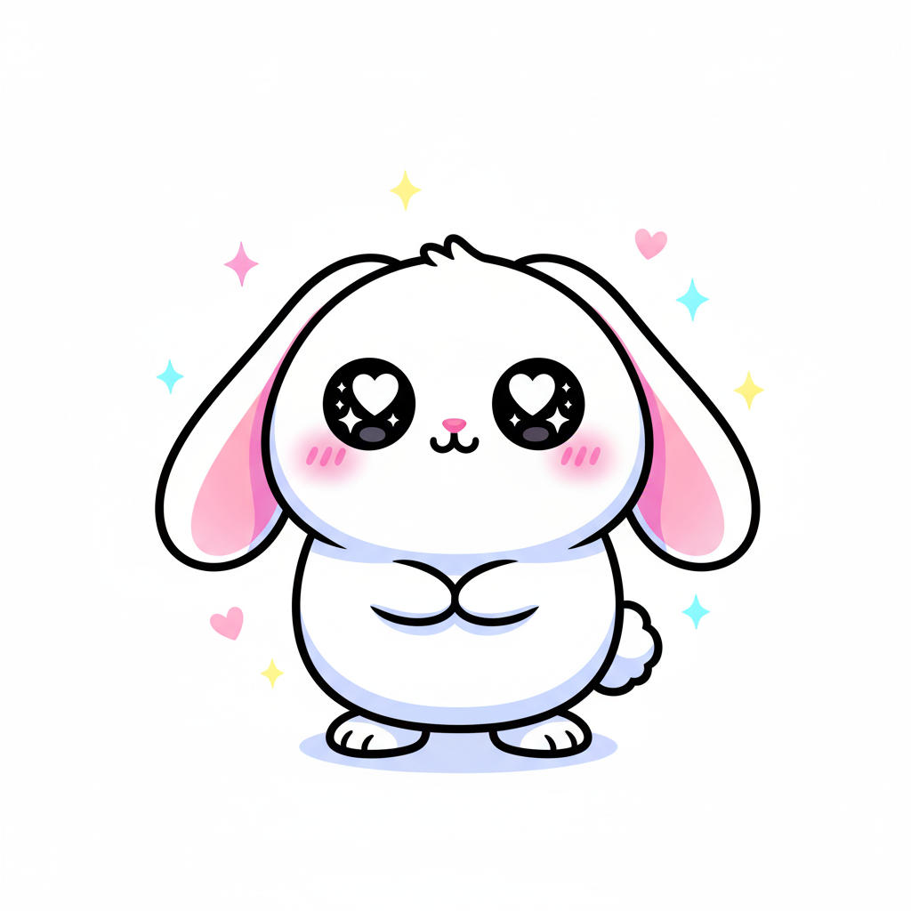 Rusty the Energetic Rabbit - Full Colored Illustration