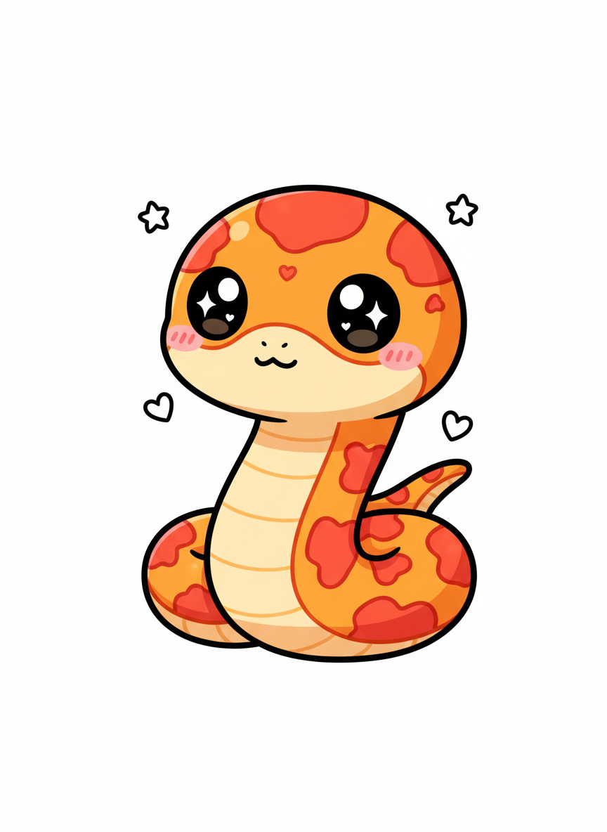 Slither the Corn Snake - Full Colored Illustration