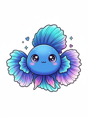 Azul the Colorful Betta Fish