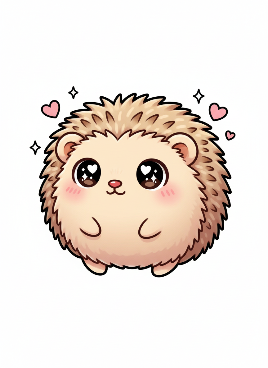 Buttons the Hedgehog - Full Colored Illustration