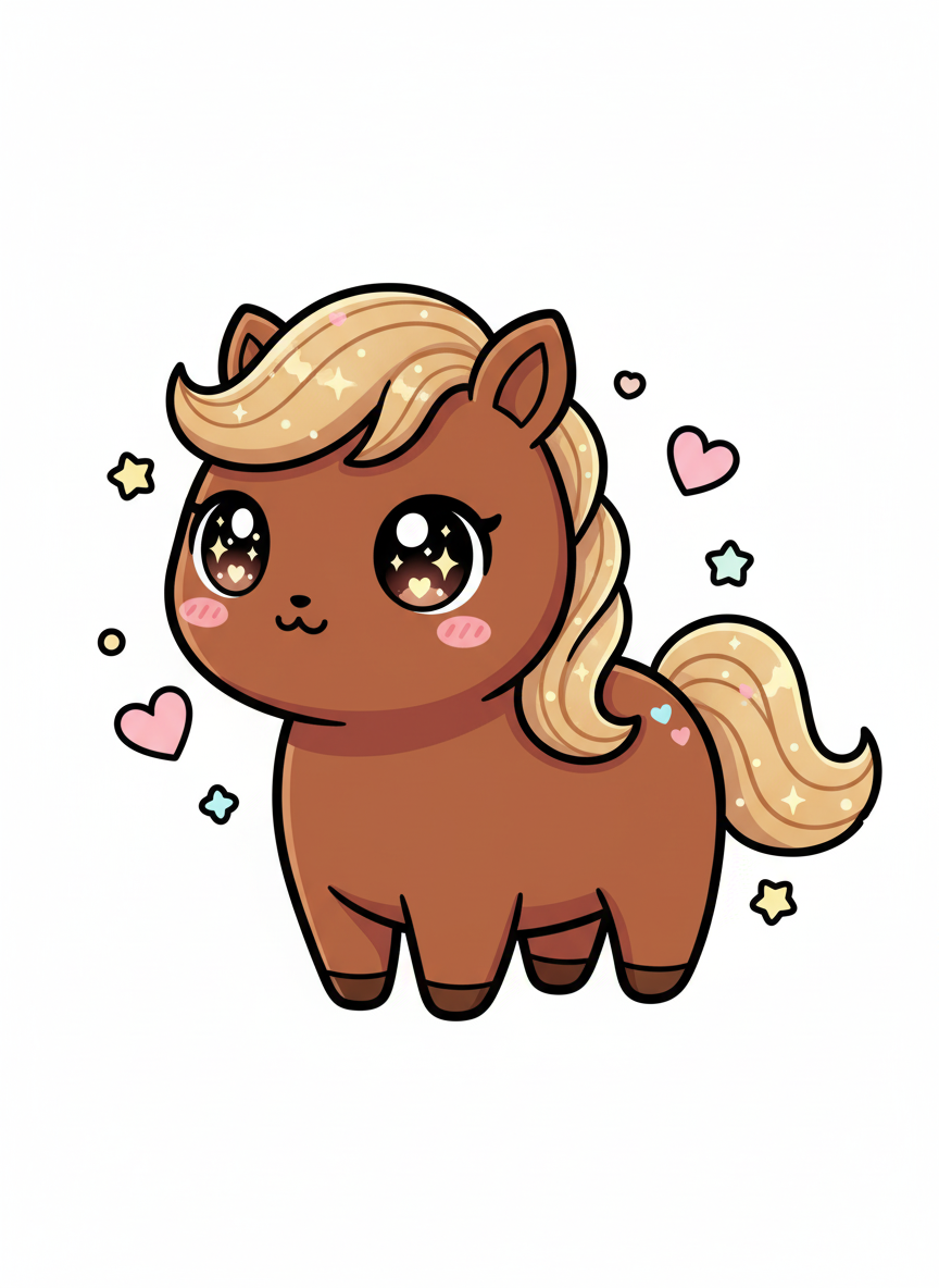 Willow the Graceful Mare - Full Colored Illustration