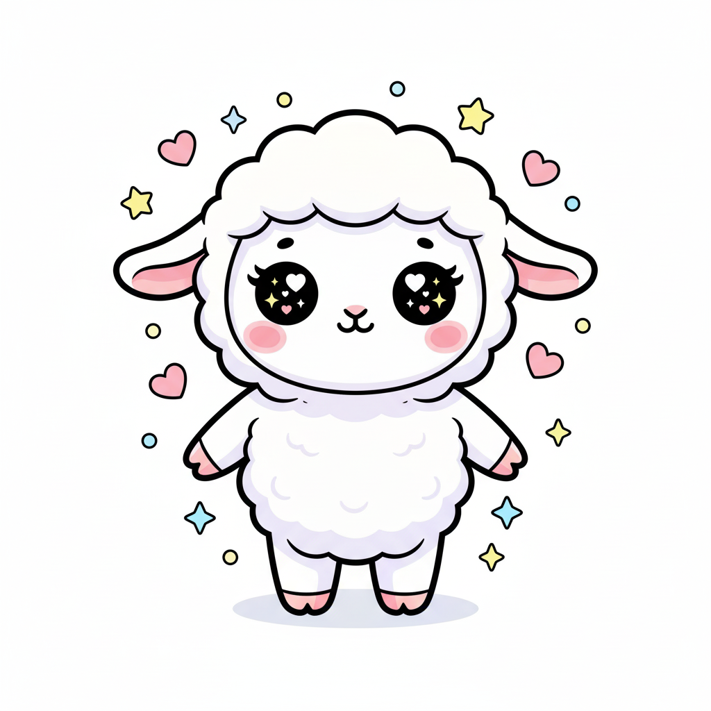 Lambchop the Baby Lamb - Full Colored Illustration