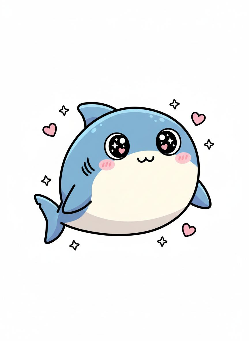 Jaws the Misunderstood Shark - Full Colored Illustration