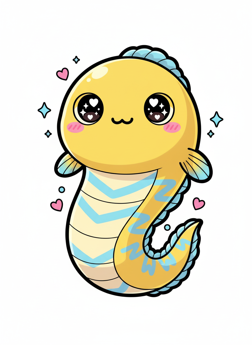 Zapper the Electric Eel - Full Colored Illustration