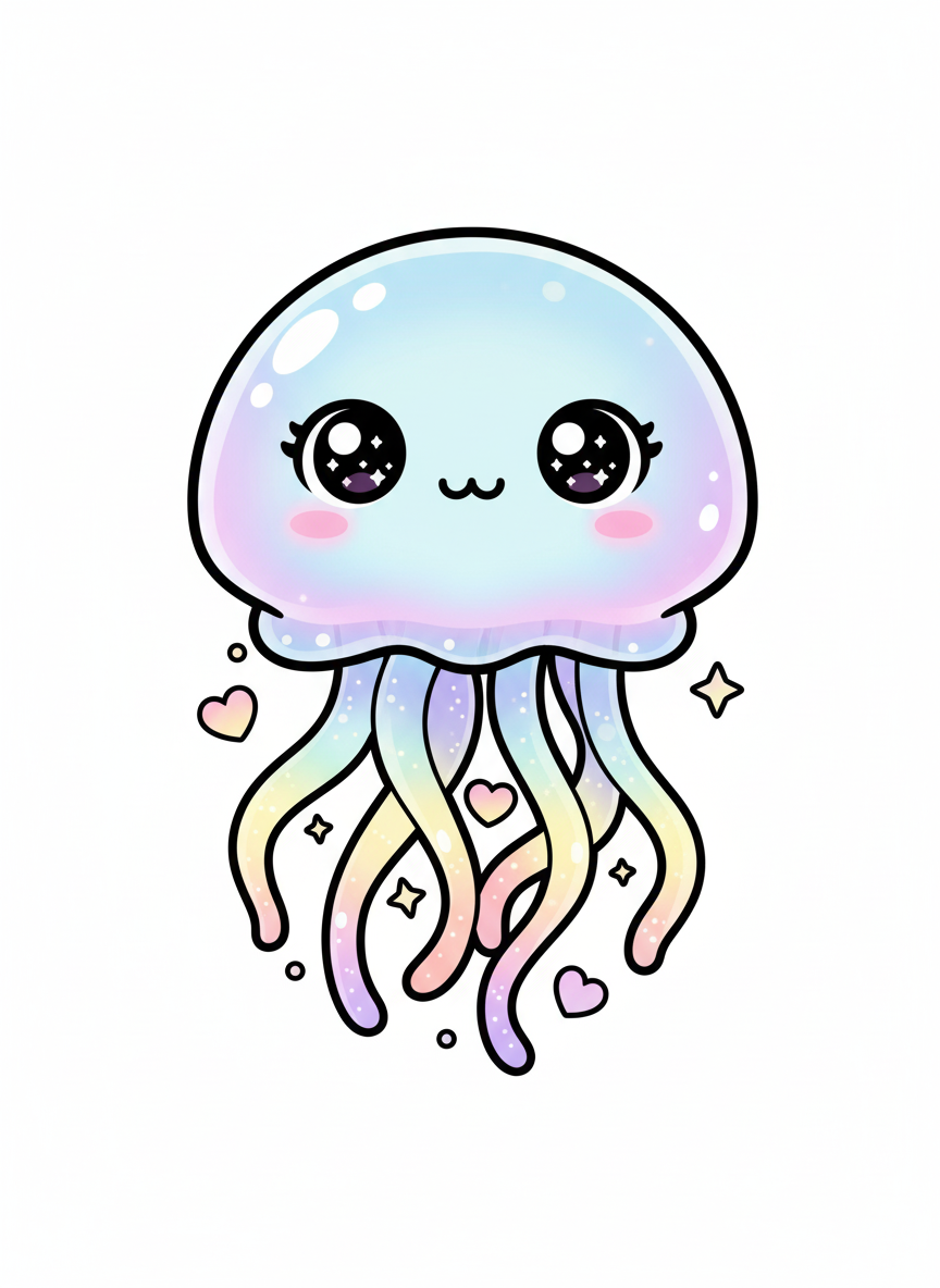 Stinger the Jellyfish - Full Colored Illustration