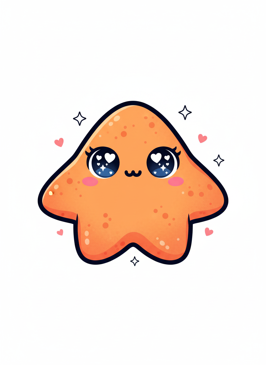 Coral the Starfish - Full Colored Illustration