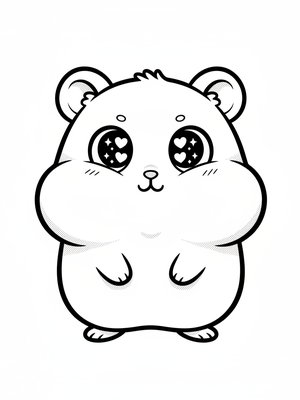 Nibbles the Shy Hamster in Kawaii Cute