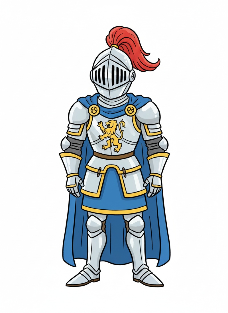 Sir Lancelot the Champion in Classic Coloring Book - Full Colored Illustration