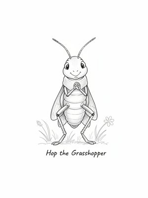 Hop the Grasshopper in Gentle Pencil