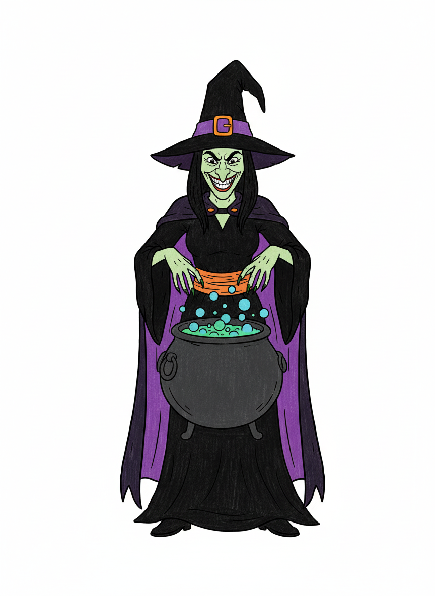 Morgana the Dark Witch - Full Colored Illustration