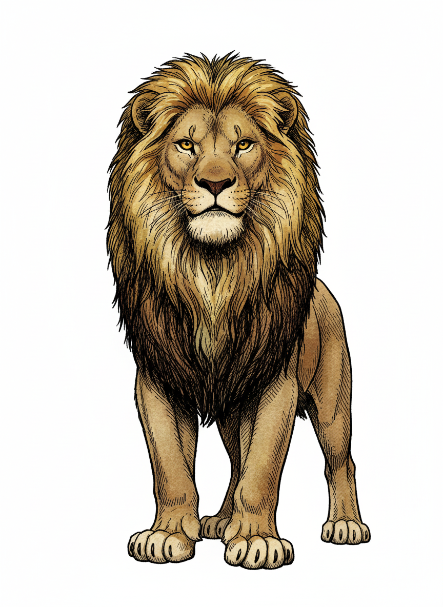Simba the Proud Lion - Full Colored Illustration
