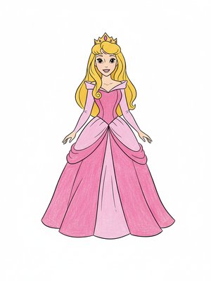 Princess Aurora Royal in Classic Coloring Book - Full Colored Illustration