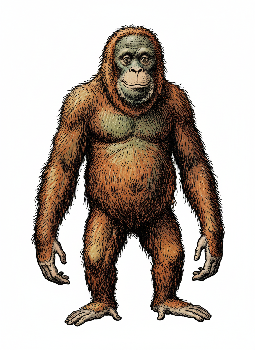 Coco the Swinging Orangutan - Full Colored Illustration