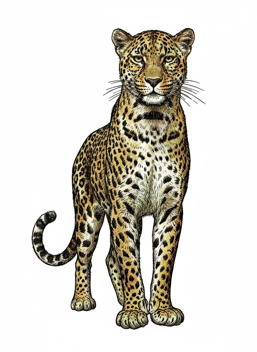 Spots the Leopard - Full Colored Illustration