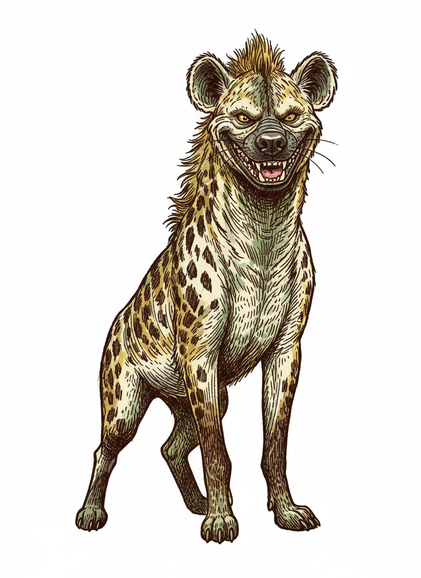 Crash the Hyena - Full Colored Illustration