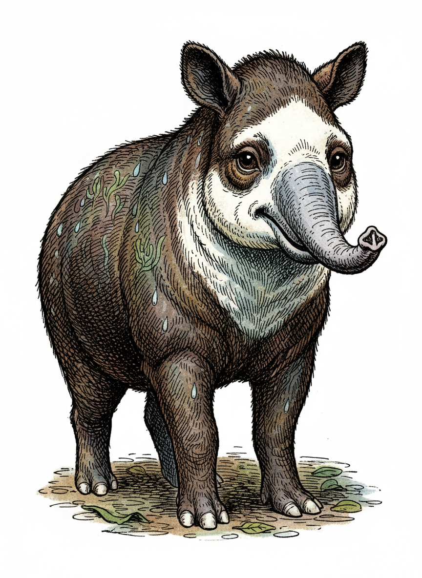 Trunk the Tapir - Full Colored Illustration
